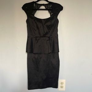 Cache Black Peplum Lace Dress